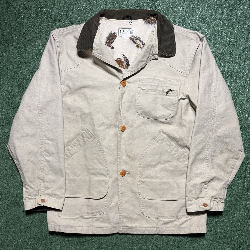 L.L. Bean Chore Barn Jacket 1980s Made In USA Trout Deer Lining Mens XL Canvas